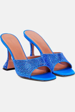 Amina Muaddi Lupita embellished satin mules