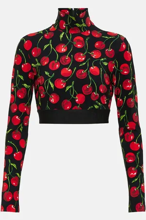 Dolce & Gabbana Cherry jersey crop top