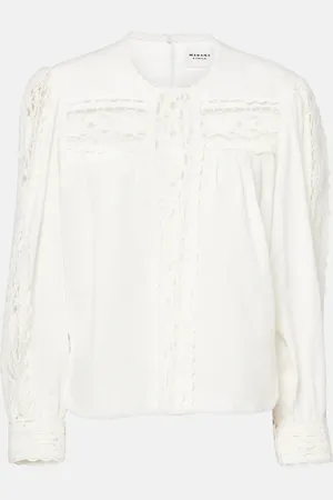 Marant Etoile Valmira embroidered linen and cotton top