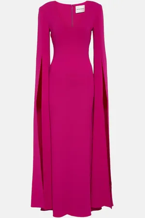 Roland Mouret Cape-sleeve cady gown
