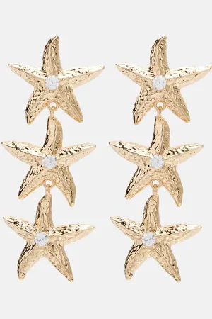 Self-Portrait 18kt -plated earrings