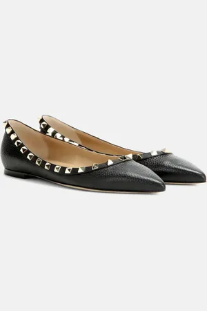 VALENTINO GARAVANI Rockstud leather ballet flats