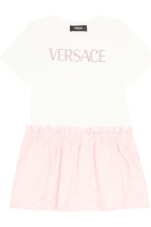 VERSACE Logo cotton-blend dress