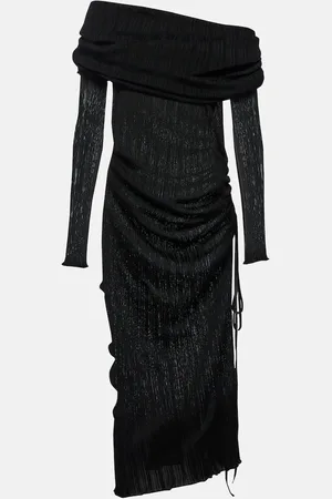 Alaïa Draped off-shoulder maxi dress