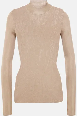 Saint Laurent Ribbed-knit silk sweater