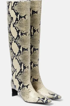Khaite Ona 55 snake-effect leather knee-high boots