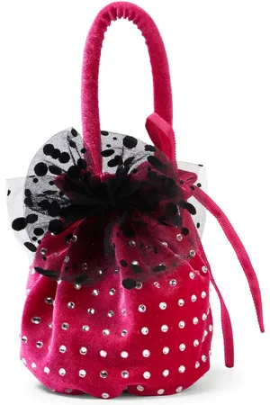 MONNALISA Borsa embellished velvet bucket bag