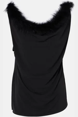COPERNI Boa feather-trimmed jersey top