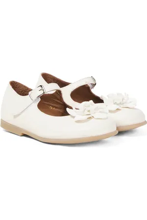 PèPè Floral-appliquÃ© leather ballet flats