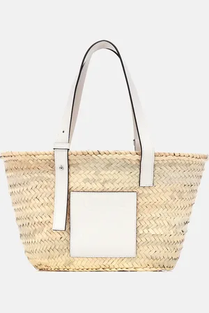 Loewe Medium leather-trimmed basket tote