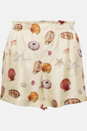 Chloé High-rise printed silk shorts