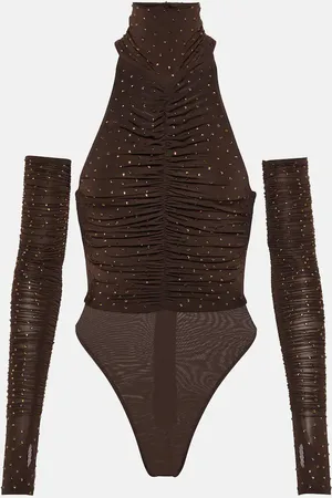 ALEX PERRY Arlie embellished halterneck bodysuit