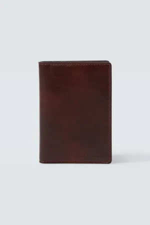 Brunello Cucinelli Logo debossed leather bifold wallet