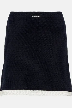 Miu Miu Cotton blend crochet miniskirt