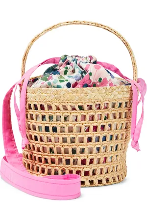 Il gufo Raffia bucket bag