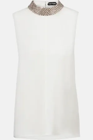 Tom Ford Embellished silk satin top