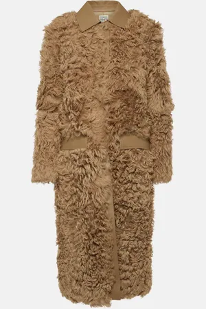 Totême Leather-trimmed shearling coat
