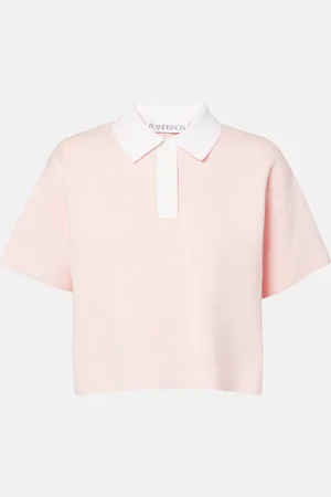 J.W.Anderson Cropped cotton and cashmere polo shirt