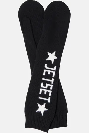 JET SET Logo virgin wool mittens