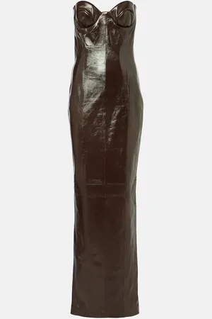 Ilkyaz Ozel Rochelle leather bustier gown