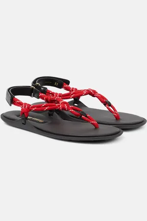 Miu Miu Riviere leather-trimmed thong sandals