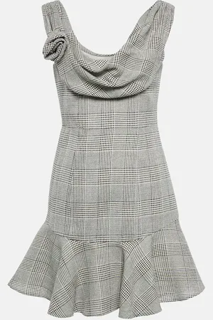Alessandra Rich Prince De Galles wool minidress