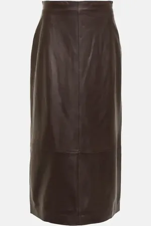Vince Leather midi skirt