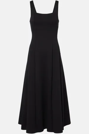 Max Mara Platani pleated cotton-blend midi dress