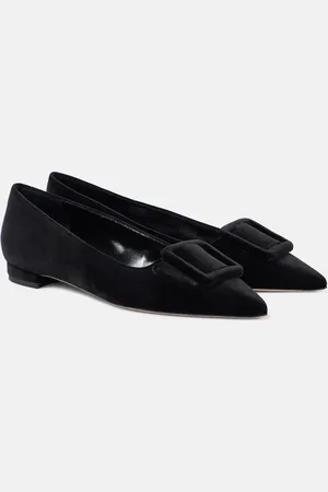 Manolo Blahnik Maysalepumpflat velvet ballet flats