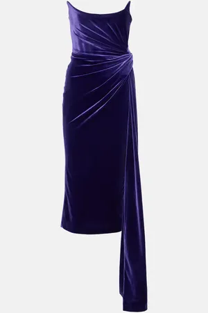 ALEX PERRY Draped velvet corset gown