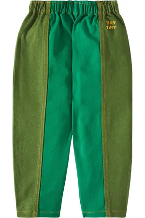 Tiny Cottons Colorblocked cotton wide-leg pants