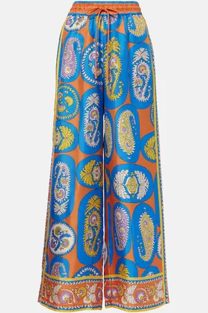 ALÉMAIS Luis printed silk palazzo pants