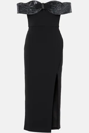 Self-Portrait Strapless embellished midi dress