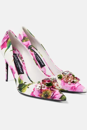Dolce & Gabbana Embellished leather-trimmed pumps