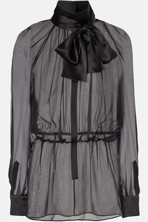 Dolce & Gabbana Bow-detail silk chiffon blouse