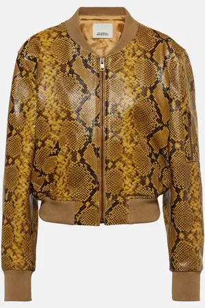 Isabel Marant Cerem snake-effect leather bomber jacket