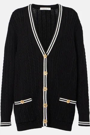 Alessandra Rich Cable-knit cotton cardigan