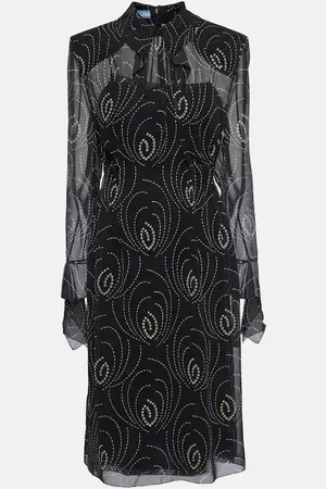 Prada Printed georgette midi dress