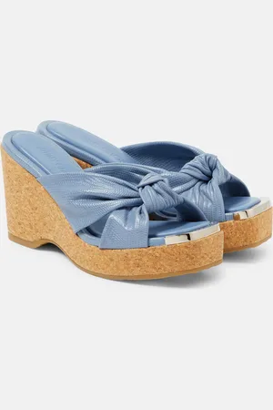 Jimmy Choo Avenue croc-effect leather wedges