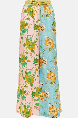 ALÉMAIS Floral linen wide-leg pants