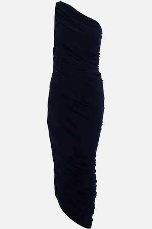 Norma Kamali Diana ruched one-shoulder maxi dress