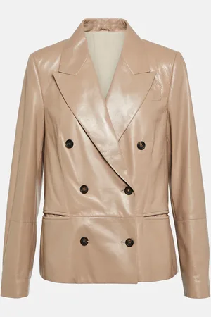 Brunello Cucinelli Double-breasted leather blazer