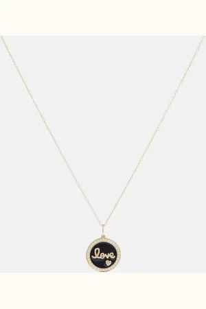 Sydney Evan Love 14kt yellow charm necklace
