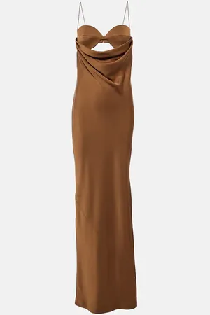 ALEX PERRY Cutout draped satin crÃªpe gown