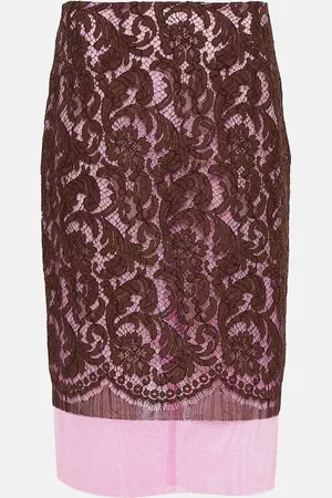 DRIES VAN NOTEN Slacy lace midi skirt