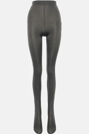 ALEX PERRY Crystal-embellished jersey tights
