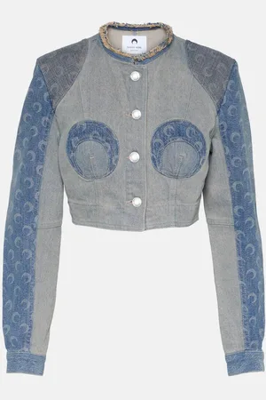 Marine Serre Regenerated Cropped Denim Jacket