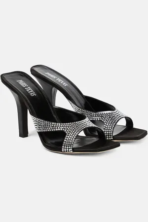 PARIS TEXAS Kate embellished satin mules