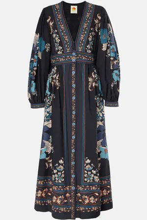 Farm Rio Blossom Tapestry cotton midi dress