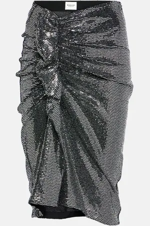 Marant Etoile Dolene ruffled sequined tulle skirt